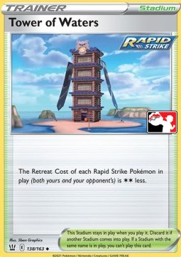Tower of Waters 138 — Play! Pokémon Prize Pack Series Two (English Pokémon TCG card)