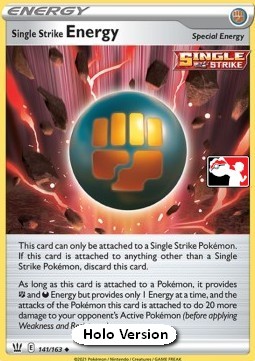 Single Strike Energy 141 — Play! Pokémon Prize Pack Series Two (English Pokémon TCG card)
