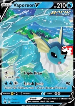 Vaporeon V 150 — Play! Pokémon Prize Pack Series Two (English Pokémon TCG card)