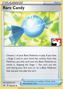Rare Candy 180 — Play! Pokémon Prize Pack Series Two (English Pokémon TCG card)