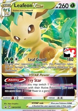 Leafeon VSTAR 195 — Play! Pokémon Prize Pack Series Two (English Pokémon TCG card)