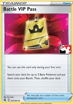 Battle VIP Pass 225 — Play! Pokémon Prize Pack Series Two (English Pokémon TCG card)