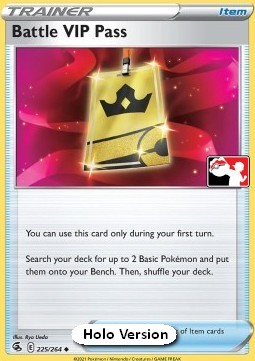 Battle VIP Pass 225 — Play! Pokémon Prize Pack Series Two (English Pokémon TCG card)