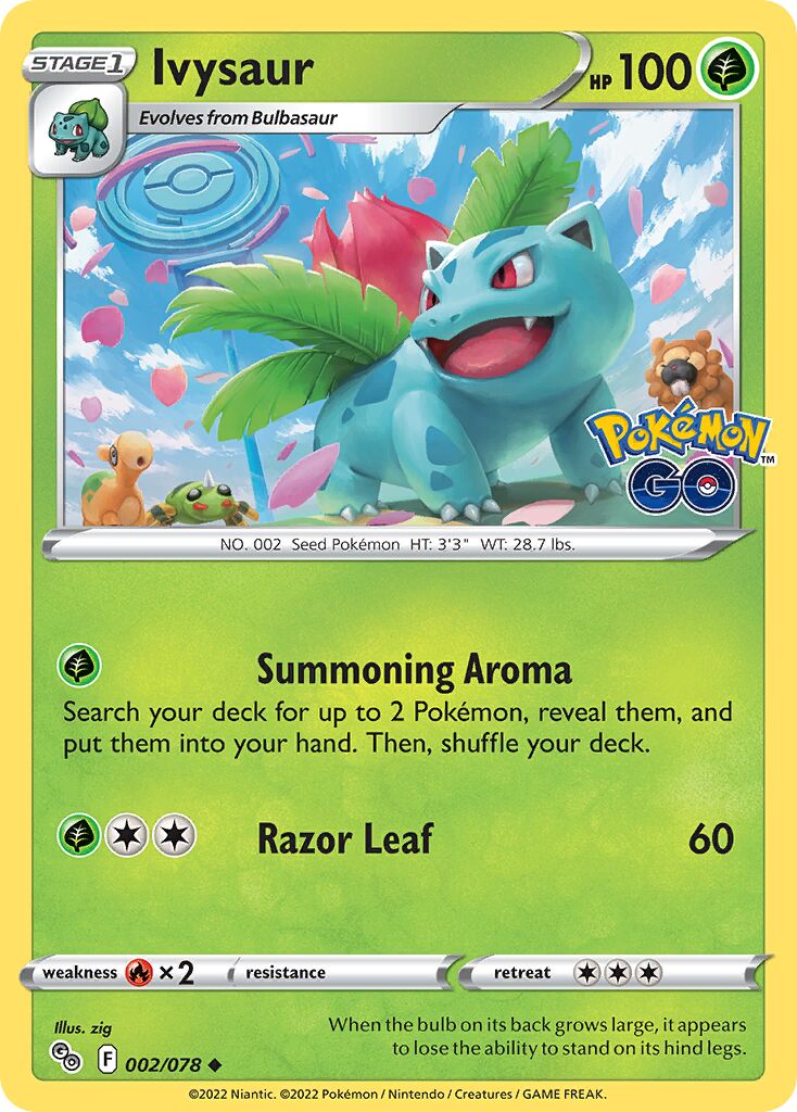 Ivysaur 002/78 — Pokémon GO (English Pokémon TCG card)