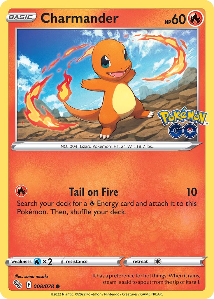 Charmander 008/78 — Pokémon GO (English Pokémon TCG card)