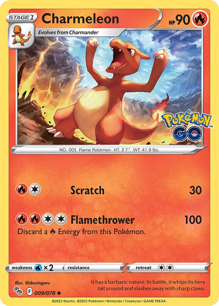 Charmeleon 009/78 — Pokémon GO (English Pokémon TCG card)