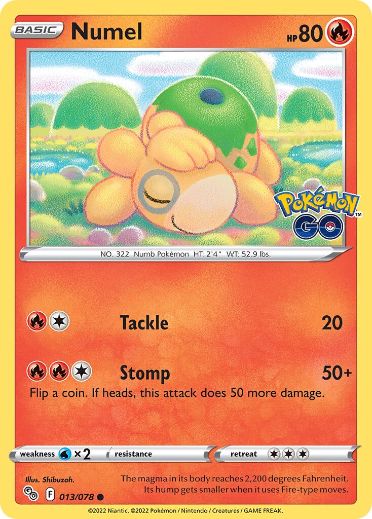 Numel 013/78 — Pokémon GO (English Pokémon TCG card)