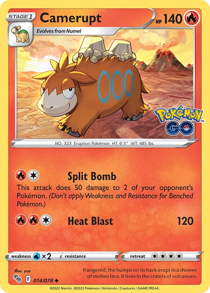 Camerupt 014/78 — Pokémon GO (English Pokémon TCG card)