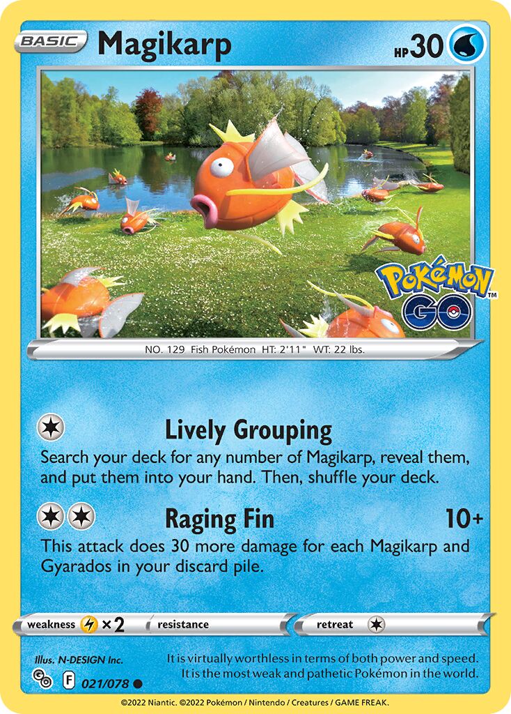 Magikarp 021/78 — Pokémon GO (English Pokémon TCG card)