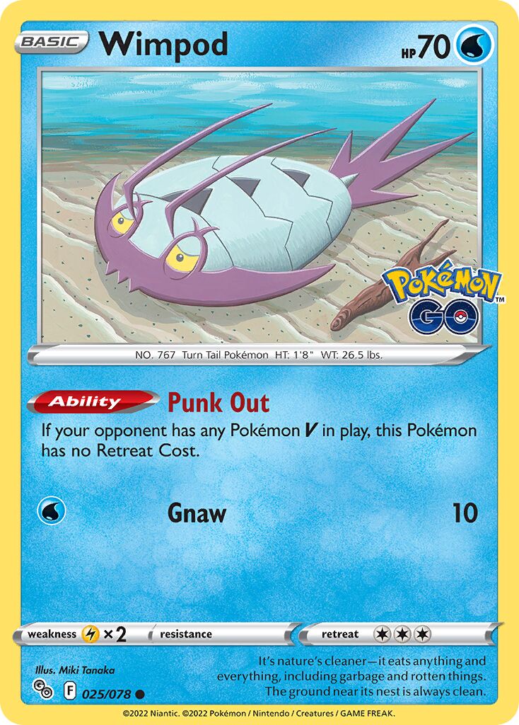 Wimpod 025/78 — Pokémon GO (English Pokémon TCG card)