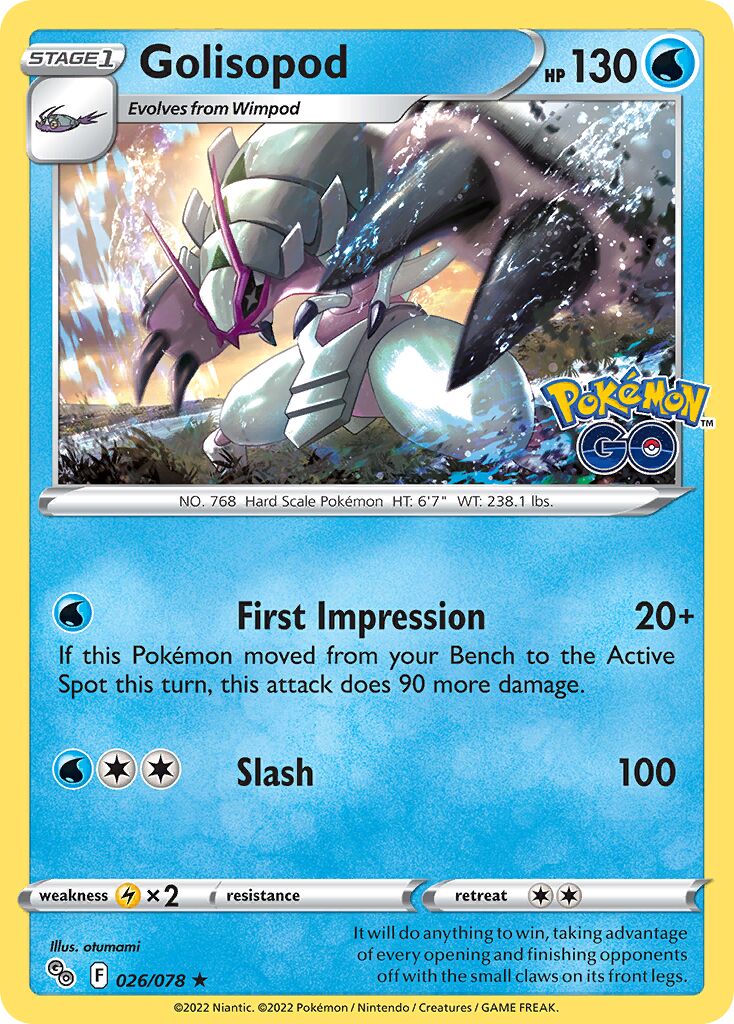 Golisopod 026/78 — Pokémon GO (English Pokémon TCG card)
