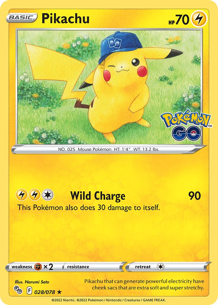 Pikachu 028/78 — Pokémon GO (English Pokémon TCG card)