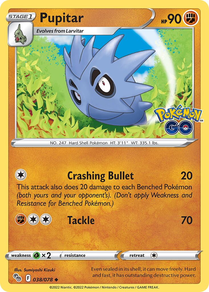 Pupitar 038/78 — Pokémon GO (English Pokémon TCG card)