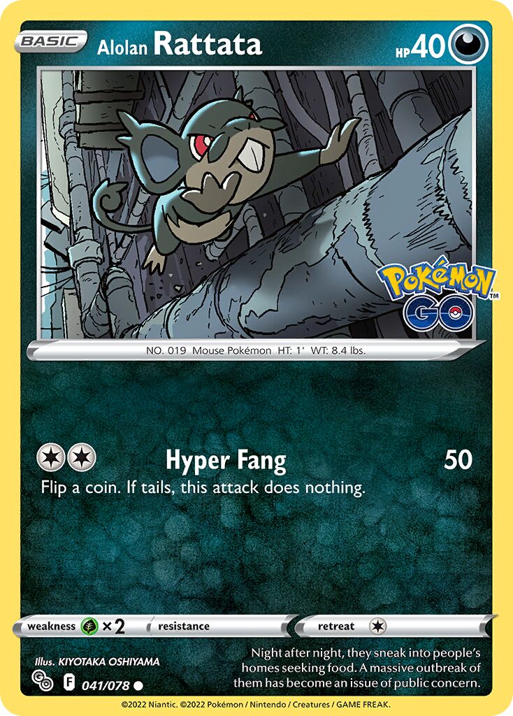 Alolan Rattata 041/78 — Pokémon GO (English Pokémon TCG card)