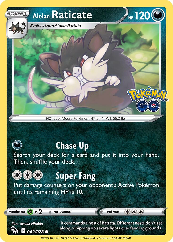 Alolan Raticate 042/78 — Pokémon GO (English Pokémon TCG card)