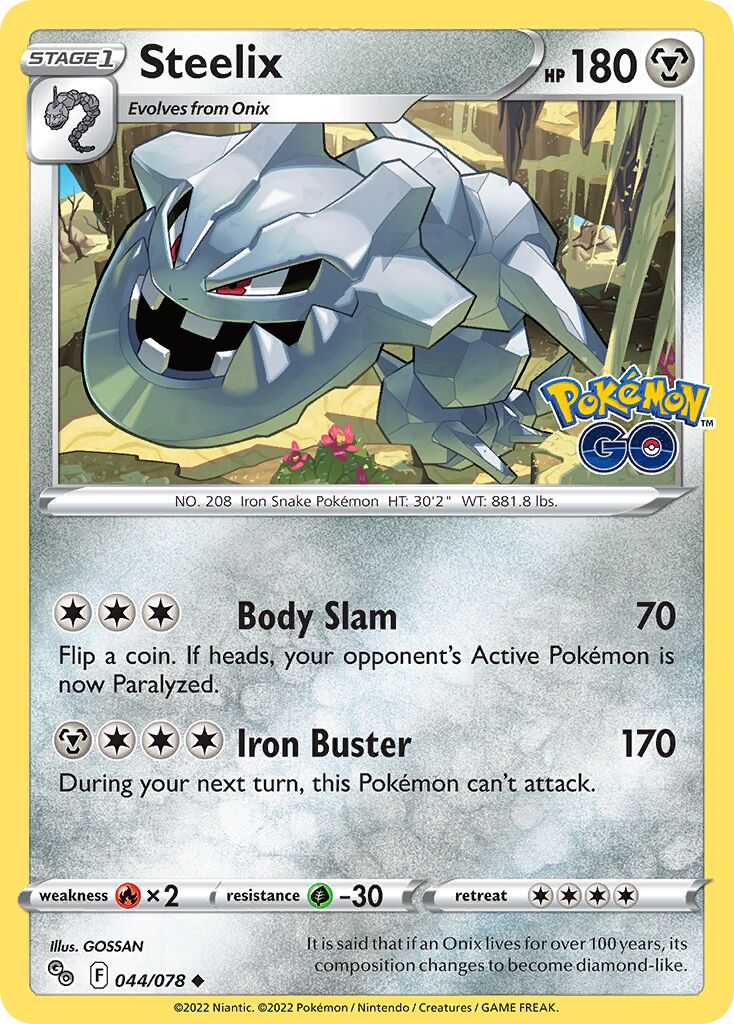 Steelix 044/78 — Pokémon GO (English Pokémon TCG card)