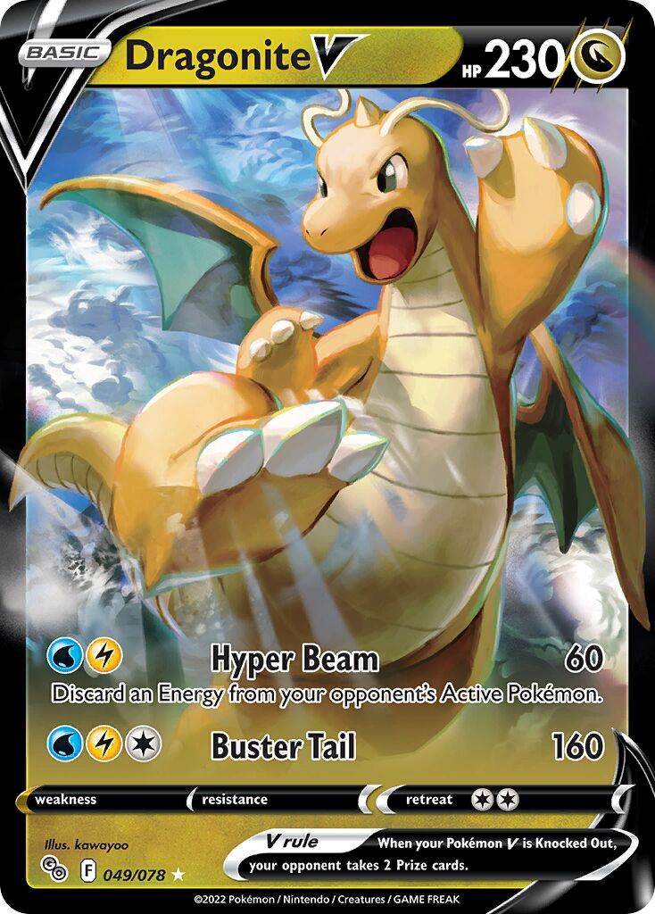 Dragonite V 049/78 — Pokémon GO (English Pokémon TCG card)