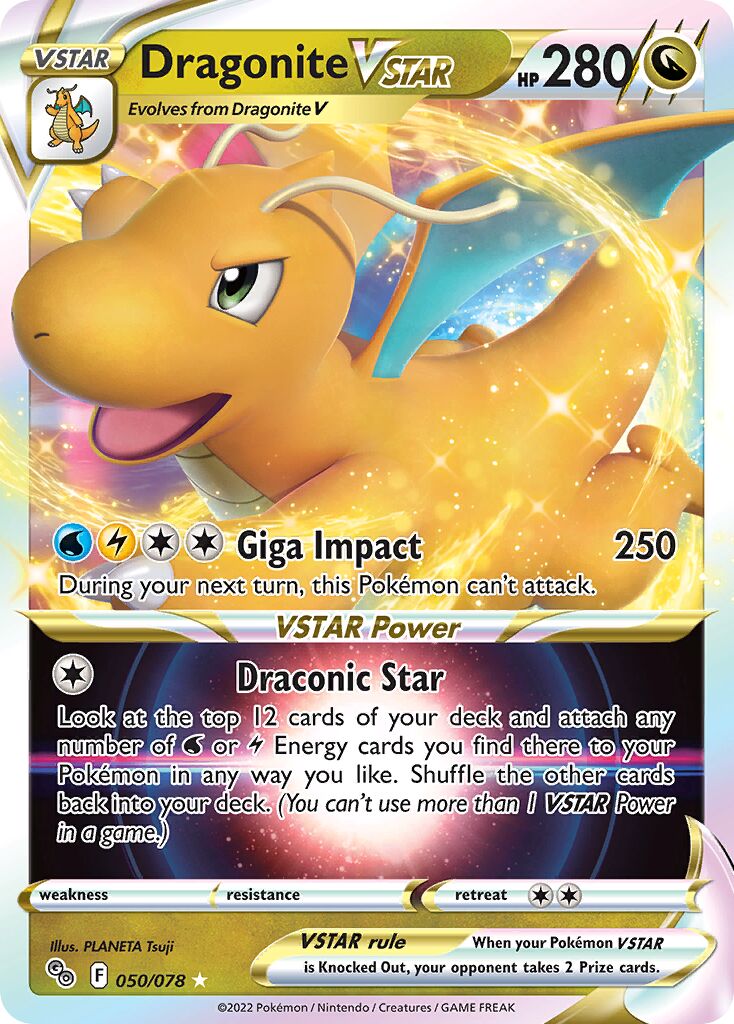 Dragonite VSTAR 050/78 — Pokémon GO (English Pokémon TCG card)
