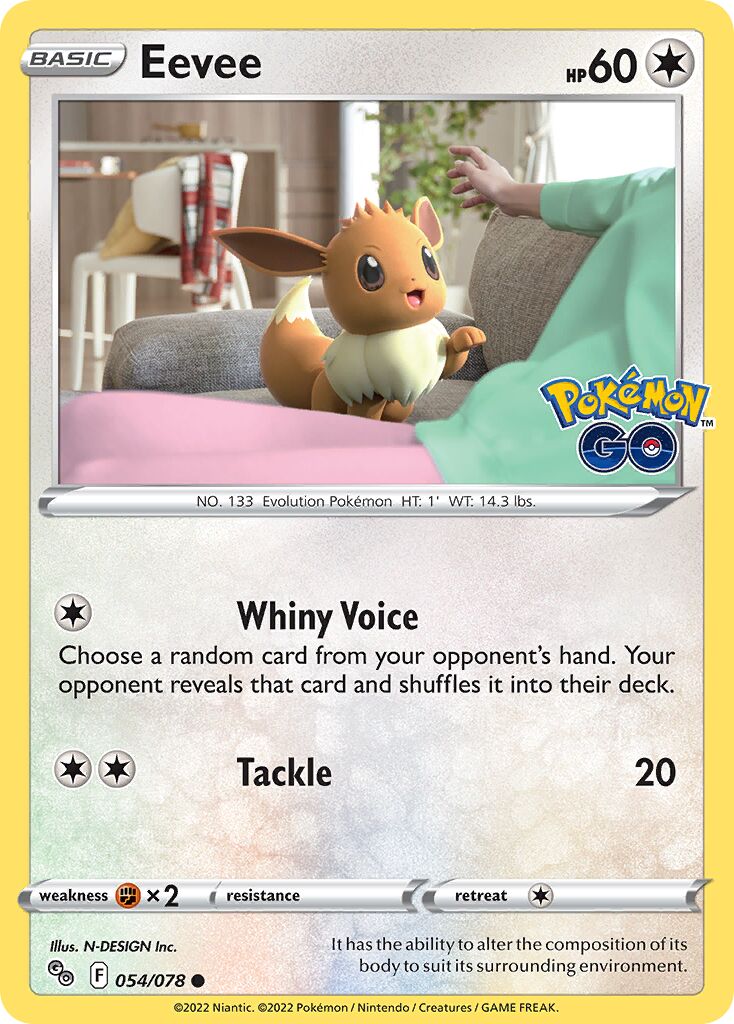 Eevee 054/78 — Pokémon GO (English Pokémon TCG card)