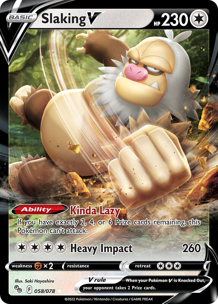 Slaking V 058/78 — Pokémon GO (English Pokémon TCG card)