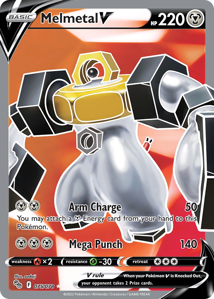Melmetal V 075/78 — Pokémon GO (English Pokémon TCG card)