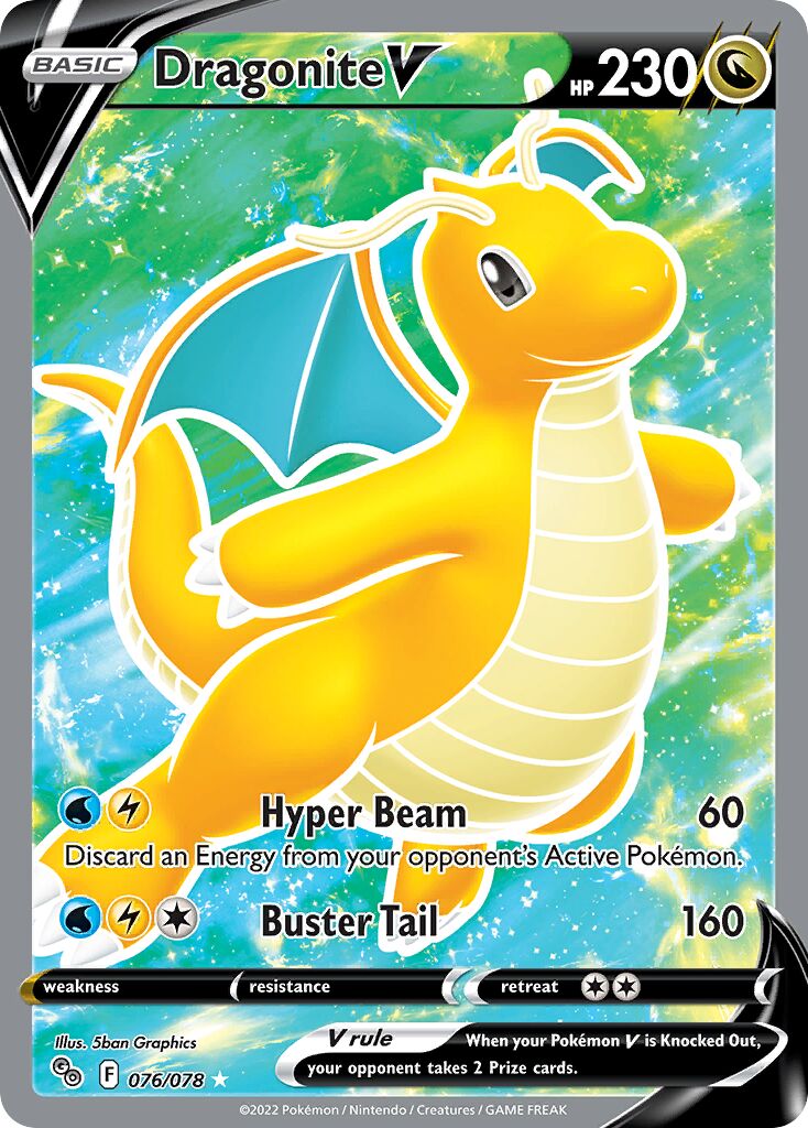 Dragonite V 076/78 — Pokémon GO (English Pokémon TCG card)