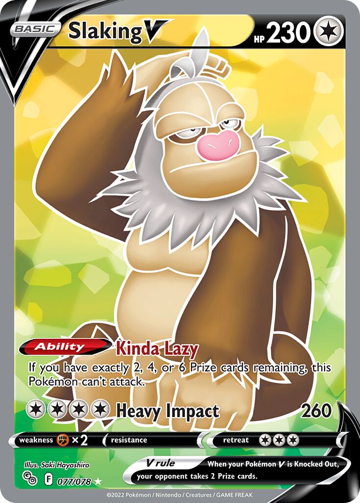 Slaking V 077/78 — Pokémon GO (English Pokémon TCG card)