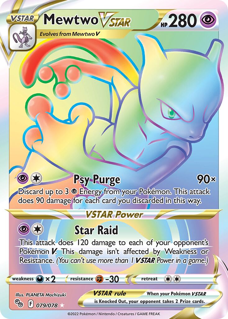 Mewtwo VSTAR 079/78 — Pokémon GO (English Pokémon TCG card)