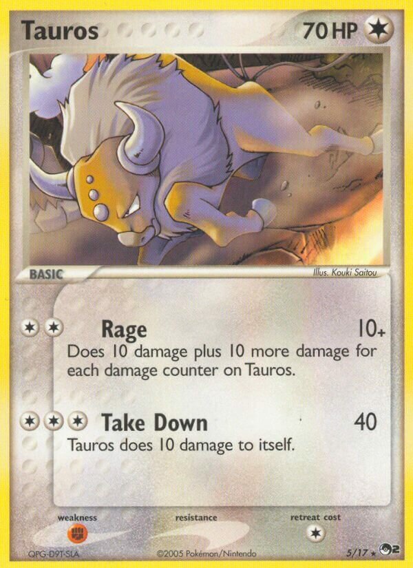 Tauros 005/17 — POP Series 2 (English Pokémon TCG card)