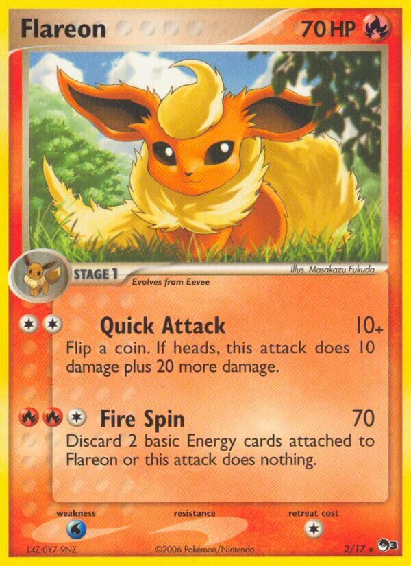 Flareon 002/17 — POP Series 3 (English Pokémon TCG card)