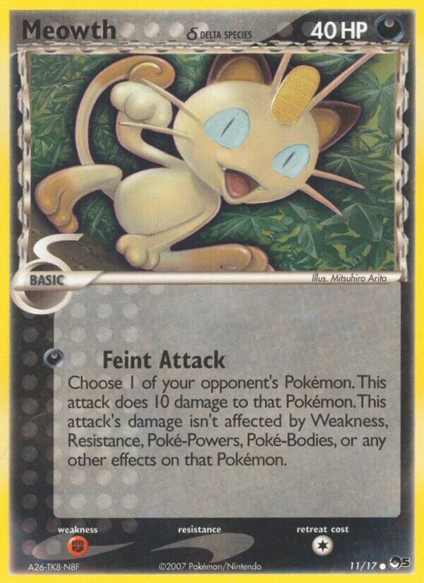 Meowth 011/17 — POP Series 5 (English Pokémon TCG card)