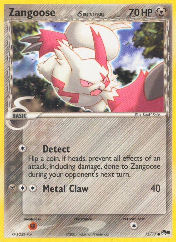 Zangoose 015/17 — POP Series 5 (English Pokémon TCG card)