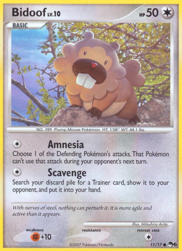 Bidoof 011/17 — POP Series 6 (English Pokémon TCG card)