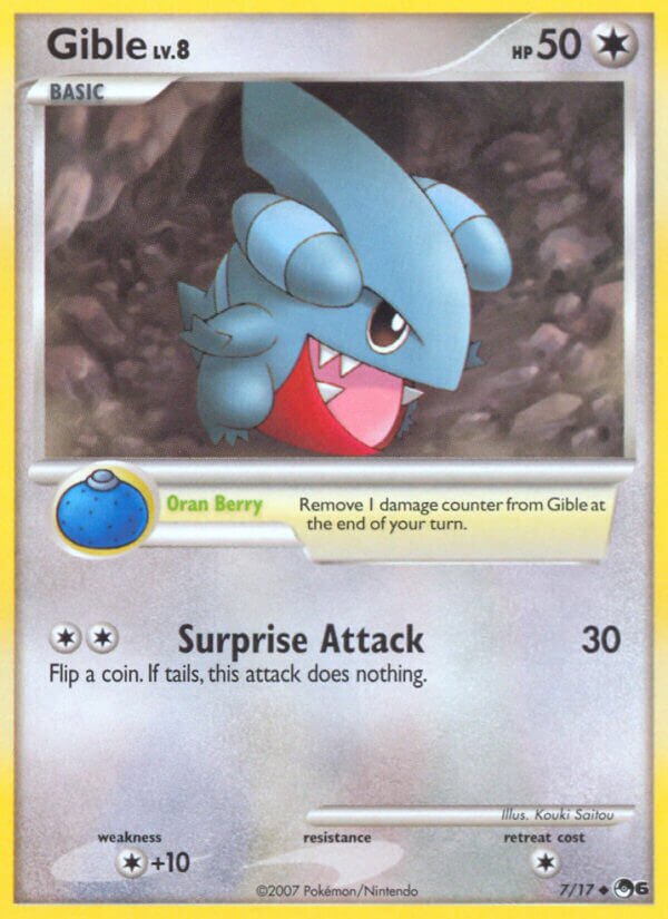 Gible 007/17 — POP Series 6 (English Pokémon TCG card)