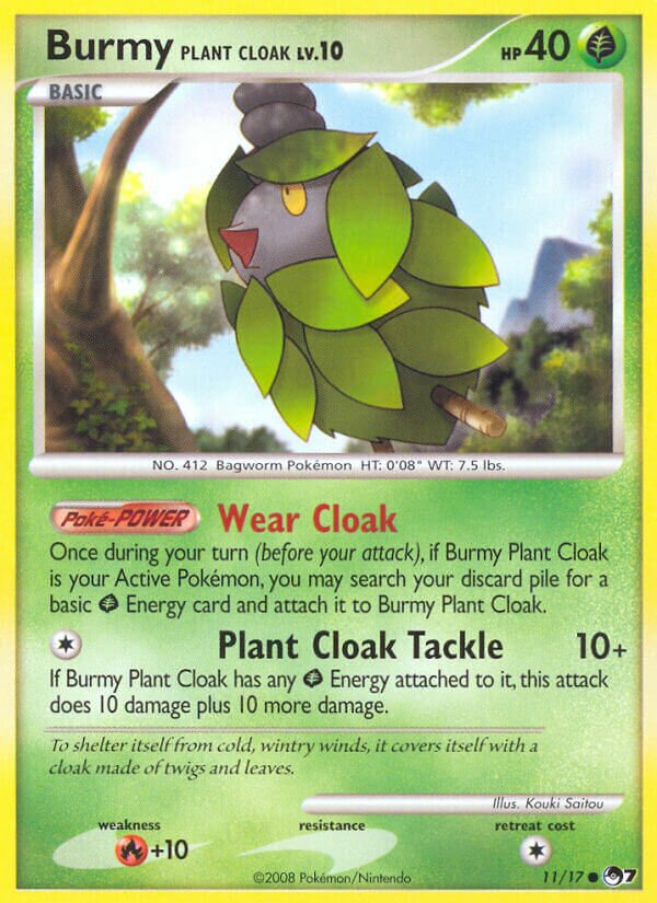 Burmy Plant Cloak 011/17 — POP Series 7 (English Pokémon TCG card)