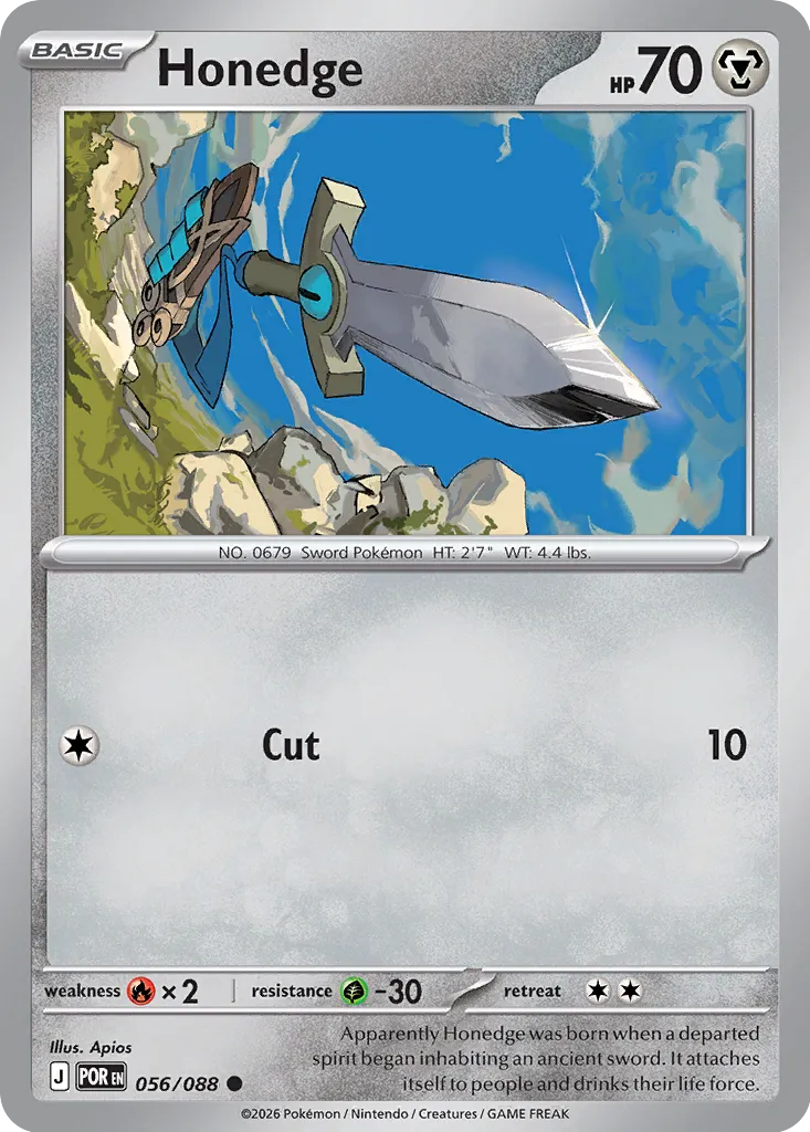 Honedge 056/88 — Perfect Order (English Pokémon TCG card)