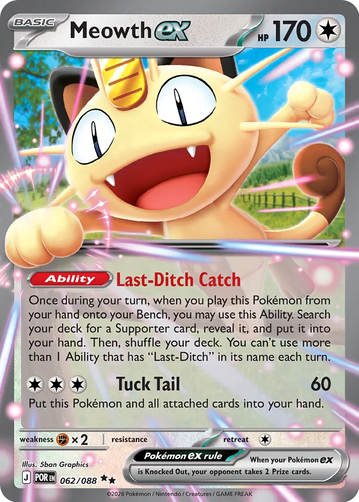 Meowth ex 062/88 — Perfect Order (English Pokémon TCG card)
