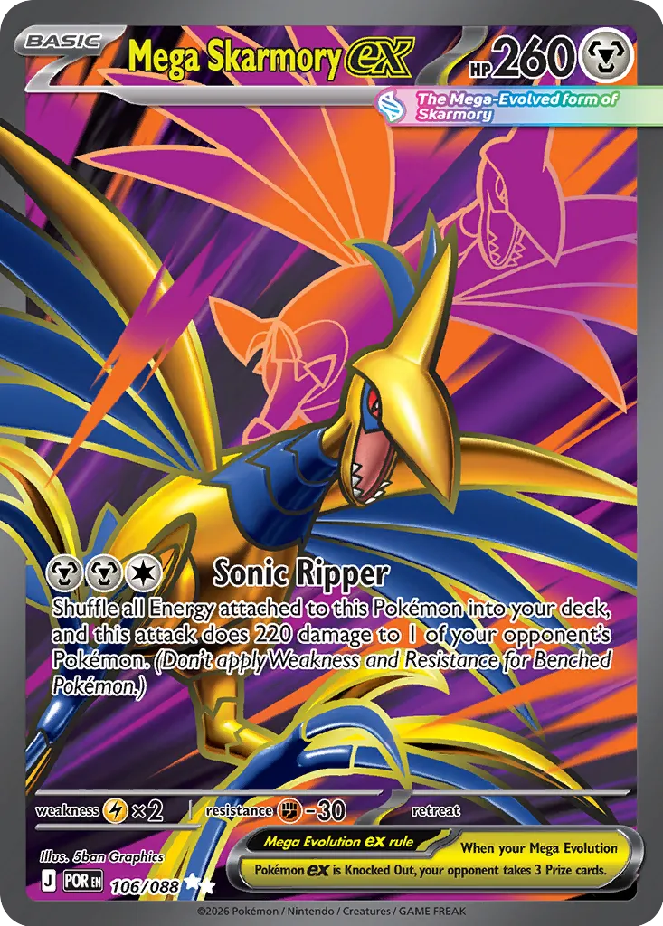 Mega Skarmory ex 106/88 — Perfect Order (English Pokémon TCG card)