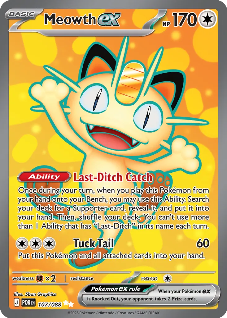Meowth ex 107/88 — Perfect Order (English Pokémon TCG card)
