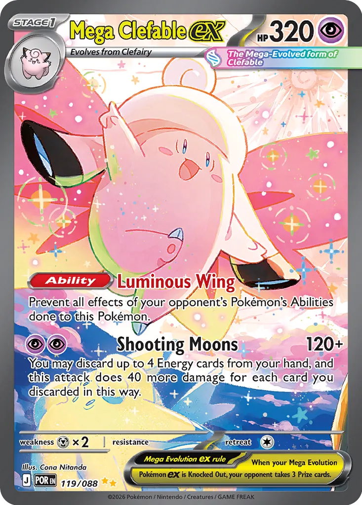 Mega Clefable ex 119/88 — Perfect Order (English Pokémon TCG card)