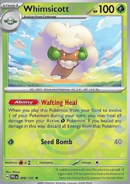 Whimsicott 008 — Prismatic Evolutions: Additionals (English Pokémon TCG card)