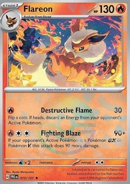 Flareon 013 — Prismatic Evolutions: Additionals (English Pokémon TCG card)