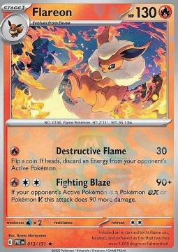 Flareon 013 — Prismatic Evolutions: Additionals (English Pokémon TCG card)