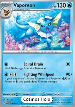 Vaporeon 022 — Prismatic Evolutions: Additionals (English Pokémon TCG card)