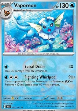 Vaporeon 022 — Prismatic Evolutions: Additionals (English Pokémon TCG card)