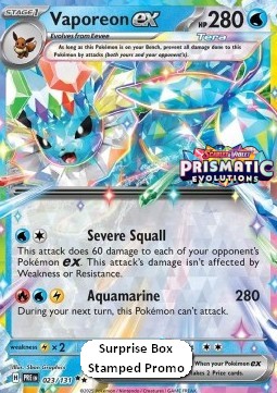 Vaporeon ex 023 — Prismatic Evolutions: Additionals (English Pokémon TCG card)