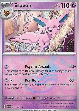 Espeon 033 — Prismatic Evolutions: Additionals (English Pokémon TCG card)