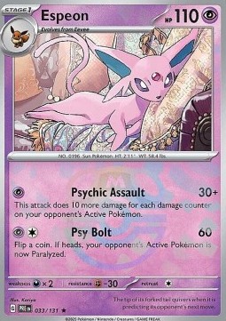 Espeon 033 — Prismatic Evolutions: Additionals (English Pokémon TCG card)