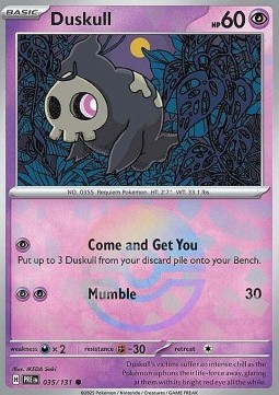 Duskull 035 — Prismatic Evolutions: Additionals (English Pokémon TCG card)