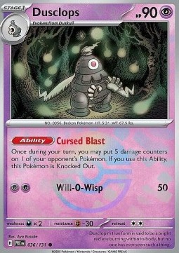 Dusclops 036 — Prismatic Evolutions: Additionals (English Pokémon TCG card)